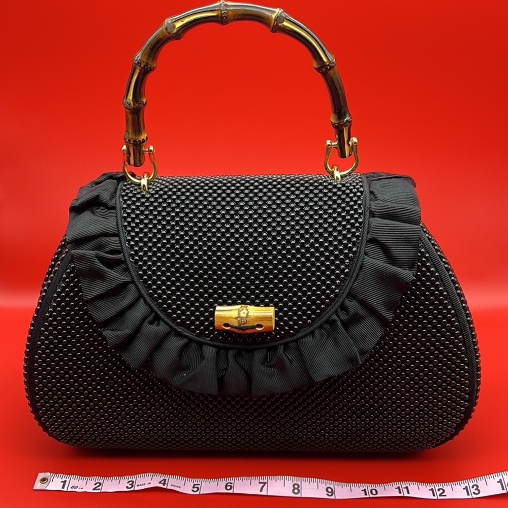 Whiting & Davis Large beaded satchel- like new, never used.